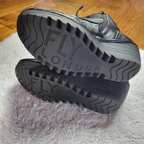 Fly London Yezi Leather Ankle Boots Women's 41 / US 10 Black - Picture 12 of 12